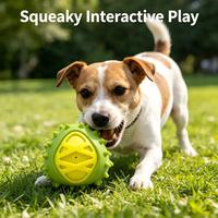 Durian-vormig piepend hondenspeeltje, TPR zacht bijtbestendig kauwspeeltje, interactief speeltje voor honden voor het reinigen van de tanden