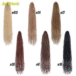 Vente en gros d'usine, extensions de dreadlocks à double extrémité de 24 pouces, 3 en 1, style bohème, extensions de cheveux synthétiques hippie pour femmes - Product Image 6