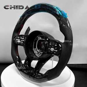 Volante Deportivo Personalizado de Fibra de Carbono y Cuero Perforado con Luces LED para <span class=keywords><strong>Mercedes</strong></span> AMG CL 55 SL55 GLC GLE a W176 - Product Image 5