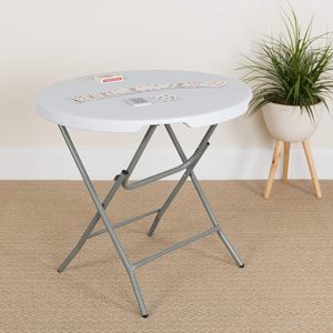 Mesas pequeñas portátiles de plástico redondas de 2,63 '32 pulgadas para eventos comerciales en interiores y exteriores, juego de cartas, té, café, comedor, Pub - Product Image 1