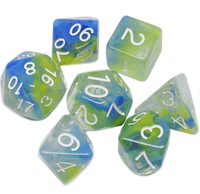Jeu de dés polyédriques en plastique acrylique pour Dungeons and Dragons RPG, transparents, couleurs mélangées
