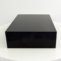 Boîte en plexiglas noire rectangulaire à 45 degrés, avec couvercle, personnalisée, en acrylique, livraison gratuite