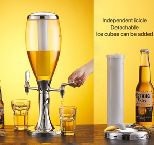 Distributeur portable <span class=keywords><strong>de</strong></span> vin et <span class=keywords><strong>de</strong></span> <span class=keywords><strong>bière</strong></span> pression, 3 <span class=keywords><strong>litres</strong></span>, refroidi par glace, système à 2 robinets, en plastique <span class=keywords><strong>de</strong></span> qualité alimentaire pour les réunions <span class=keywords><strong>de</strong></span> famille - Product Image 3