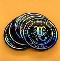 Autocollant laser circulaire holographique en PVC, logo d'entreprise, promotion, autocollant découpé circulaire