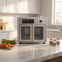 Friteuse à air numérique électrique en acier inoxydable sans huile 12L 14L 18L 20L 23L 25L 28L 30L avec fonction four grille-pain