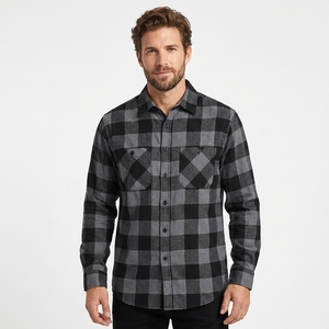 <span class=keywords><strong>Camicia</strong></span> da <span class=keywords><strong>Uomo</strong></span> in Flanella di Cotone <span class=keywords><strong>a</strong></span> <span class=keywords><strong>Quadri</strong></span>, Antipiega, Monopetto, Casual, Manica Lunga, Autunno Inverno, Stile Europeo Americano, Produzione OEM - Product Image 1