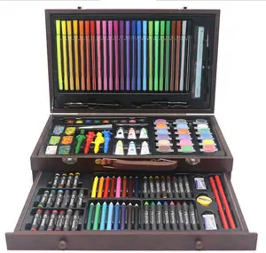 H & B Deluxe Art Set 145-Piece 2 Layers, Child Art Supplies for Drawing, Painting, Portable Aluminum Case Art Kit for Kids, Teens, Adults Great Gift