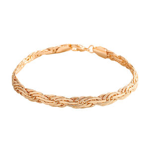 Bracelet chaîne hip-hop vintage Tianamo en laiton plaqué or, maille <span class=keywords><strong>gourmette</strong></span> avec pierre naturelle taille Asscher et sertissage <span class=keywords><strong>papillon</strong></span> pour femme - Product Image 6