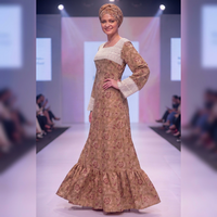 Robe longue de luxe élégante pour femme, en rayonne, imprimé floral, style africain, manches évasées, ethnique, été, infroissable