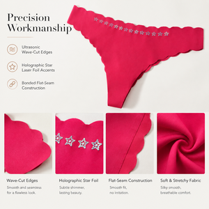 <span class=keywords><strong>Slip</strong></span> <span class=keywords><strong>Donna</strong></span> con Bordo Ondulato, Senza Cuciture, Invisibile, Traspirante, Elastico, Morbido e Confortevole per Matrimoni, Feste e San Valentino - Product Image 4
