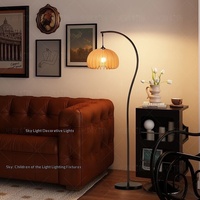 Lampe sur pied LED vintage en fer et bois, design citrouille, pour salon, chambre à coucher, chevet, lampe d'ambiance