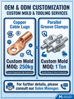 WZUMER Terminal Aluminio estañado Aislado Termication mecánico Shearbolt Cable Lug Conectores de perno de corte continuo