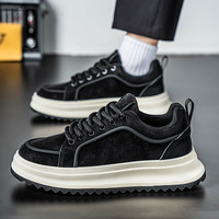 Baskets compensées en daim pour hommes, semelle épaisse, style décontracté, rehaussantes, tendance streetwear, chaussures de skate