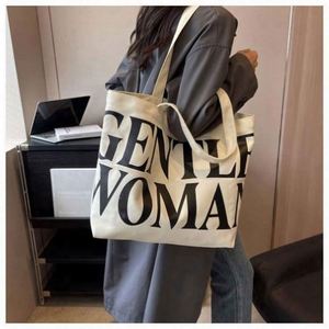 Large Capacity Letter Lady Canvas <b>Tote</b> <b>Bag</b> Spring Summer New Popular All Seasons Fashion Single Shoulder Hand-Held Shopping - Product Image 4