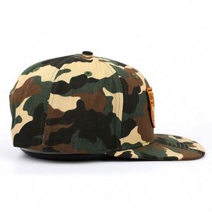 Custom Inner Tape Printed Adult Size 6 Panel Structured Woven Patch Camo Snapback Cap <b>Hats</b> - Product Image 5