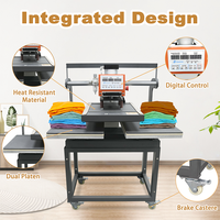 Presse à chaud pneumatique robuste 16x24 pouces à double plateau avec glissière automatique et alignement laser