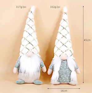 LINGKAI White Gold Knitted Sequin Plush Gnome <b>Hat</b> Faceless Doll Figurine Home Tabletop Ornament <b>Holiday</b> Gift - Product Image 4