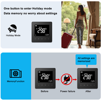 Termostato para Caldera con Control Remoto por WIFI a través de Smartphone, Receptor RF con Batería o Alimentación USB Tipo C para Calefacción de Calderas de Agua/Gas