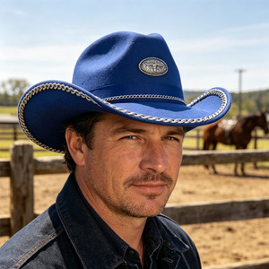 <span class=keywords><strong>Sombrero</strong></span> de <span class=keywords><strong>Vaquero</strong></span> de Moda con Cadena, Estilo Hip Hop Vintage Western Jazz, para Festivales de Música, Fiestas y Actuaciones en Escenario, Novedad 2026 - Product Image 4