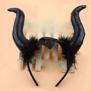 <strong>Devil</strong> <strong>Horn</strong> Hair Band with Feathers Big Cloth Halloween Costume Accessory in Bag Packaging - Product Image 3