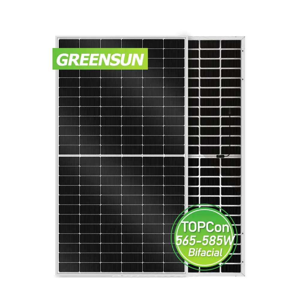Yüksek verim güneş panelleri 565W Bifacial ticari ve endüstriyel fotovoltaik güneş paneli 565W- 585W CE tüv