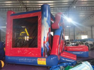 มูนวอล์กเป่าลมบ้านสไปเดอร์แมนกระโดดปราสาทสไปเดอร์แมนเชิงพาณิชย์พร้อมสไลด์สำหรับปาร์ตี้ให้เช่า - Product Image 4