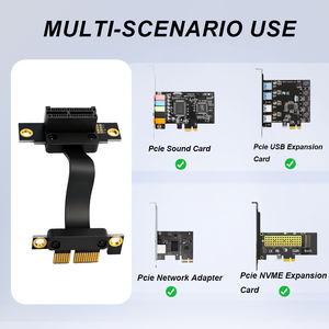 コンピュータアクセサリPCl-e 4.0 PCl Express 36PlN 1X延長ケーブルデュアル垂直90度方向 - Product Image 3