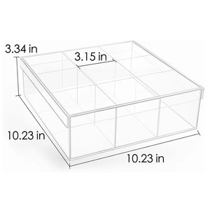 Organizador de Cajones Acrílico Moderno y Ligero, Personalizable, Bandeja Transparente para Maquillaje, para Oficina o Dormitorio, 11.8x11.8, Exhibidor - Product Image 4