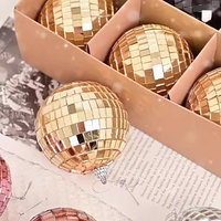 Boule à miroir en verre Boule Disco colorée Barre Kvt Décoration de fenêtre Miroir laser réfléchissant Boule de Noël