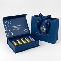 Boîte d'emballage rigide en forme de livre magnétique pour peptides cosmétiques avec insert en EVA, personnalisable avec logo, pour flacons de 2 ml, 3 ml, 10 ml, pour la musculation.