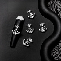 Paso Sico Bijoux d'ongles en alliage blanc translucide, scintillants, tridimensionnels, de luxe léger, avec strass à fond pointu, motifs cœur et ovale pour ongles