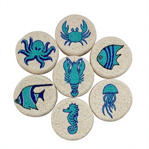 Badge œil porte-bonheur en métal teinté fait main avec branches d'olivier, décoration circulaire d'art populaire pour la maison - Product Image 1