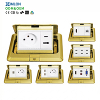 Prise de sol escamotable en acier inoxydable XIMLON, nouvelle génération, pour salle de jeux électroniques, bureau à domicile, étanche, 120 mm, prise de sol dissimulée