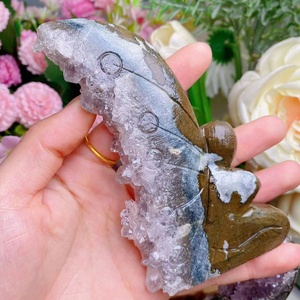 Natural Quartz Angel Reiki Healing Crystal fairy Realistic Amethyst Cluster Flower Faerie <strong>Chakra</strong> <strong>Stone</strong> for Gift - Product Image 6