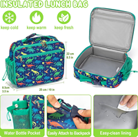 Vente chaude isolé moderne bleu foncé 32OZ 3 compartiments sans BPA PP nourriture pour enfants boîte à lunch avec couverts en plastique et sac à lunch