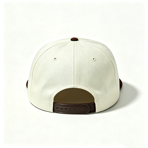 Casquette Snapback Homme Bicolore Crème Blanc Marron Été Décontractée Sportive Broderie 3D Logo Visière Plate Structurée Rétro Hip-Hop - Product Image 5