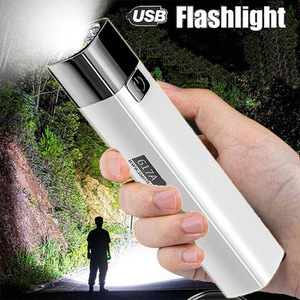 USB Rechargeable <b>Flashlight</b> 617A <b>LED</b> White Light Portable Handheld Outdoor Hiking <b>Flashlight</b> - Product Image 1