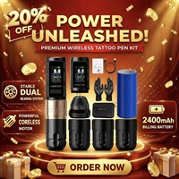 Ambitieus Soldaat Max 2400mAh Dubbele Lager Direct Drive Professionele Draadloze Tattoo Pen voor Tattoo Artiesten