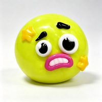 Balle Squishy Amusante Visage de Dessin Animé, Jouet à Presser Coloré en TPR, Anti-Stress Émotionnel, Jouet Fidget, Lots de Cadeaux de Fête