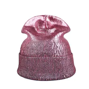 warm chunky soft cable knit slouchy pom ball skull hats high pop gold shinny punk hat winter womens beanies
