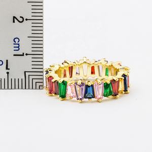 QIKU แหวนพลอยเทียมหลากสีอินเทรนด์เครื่องประดับเซอร์คอนทองแดงงานหมั้นสำหรับผู้หญิงเครื่องประดับแฟชั่นเครื่องประดับแหวนแต่งงานรูปนางฟ้าของขวัญ - Product Image 6