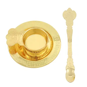 HT Factory Sale Russia Greece Orthodox Cross Church Orthodox Holy Water Ceremonial Articles Gold Plating Religious Activity