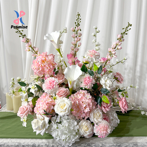 Soft Pink White <b>Hydrangea</b> Calla Lily Table Centerpiece <b>Artificial</b> <b>Flower</b> Arrangement for Wedding Reception Table - Product Image 1