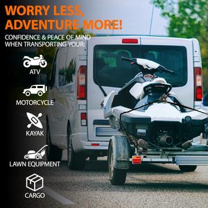 Sangles à cliquet rétractables automatiques ultra-résistantes (polyester, résistance à la rupture de 1500 lb) pour le maintien des VTT/bateaux/motocyclettes - Product Image 2