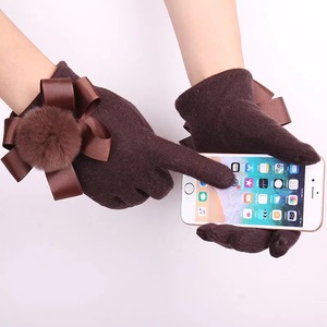 Gants en cachemire pour femmes, compatibles avec les écrans tactiles, doublés de polaire, pour la conduite, l'automne, l'hiver, le cyclisme en plein air - Product Image 1
