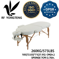 Table de massage moderne, portable, pliable et réglable en 2 sections, avec grand repose-tête, en bois de hêtre, pour spa, salon, hôtel, salle de sport