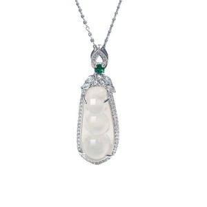 Chalcedony <b>leaf</b> pendant, icy jade <b>leaf</b>, chalcedony gourd pendant, jade gourd imitation jadeite cabochon, women's <b>light</b> luxury - Product Image 3