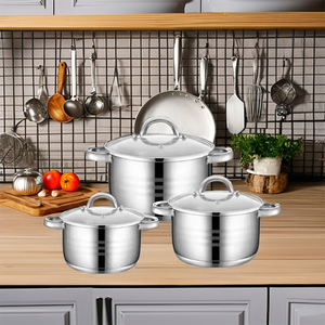 Juego de Utensilios de Cocina Ecológicos de Acero Inoxidable de 3 Piezas con Asa de Cordón, Olla para Leche, Olla para Sopa, Vaporera, Apto para Gas, para el <span class=keywords><strong>Hogar</strong></span> - Product Image 5