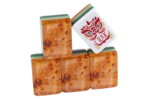 En stock, Nouveau mini jeu de Mahjong de voyage de luxe en acrylique gravé à 4 couches, 160 tuiles en bois à grain de bois, style américain - Product Image 4