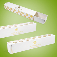 Boîte d'emballage personnalisée en papier pour Macaron, coffret noir pour aliments, biscuits, biscuits, gâteaux